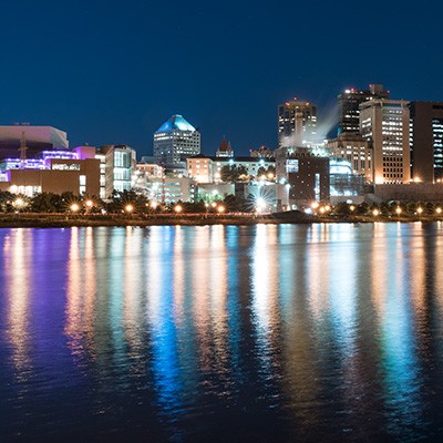 Mississppi river at night