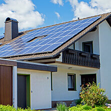 Solar panels on a nice house